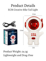 ECM creative astronaut spaceman bicycle taillight Type-C charging multiple light modes compact and easy to install night riding warning light