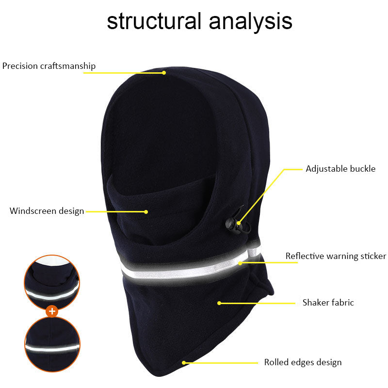 ECM New Autumn and Winter Cycling Mask Warm and Lockable Outdoor Sports Adjustable Headgear Night Cycling Safety Reflective Strip Hat