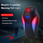 ECM Bicycle angel wings projection taillight, rechargeable, waterproof, long battery life, bicycle LED warning projection taillight