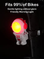 ECM creative astronaut spaceman bicycle taillight Type-C charging multiple light modes compact and easy to install night riding warning light